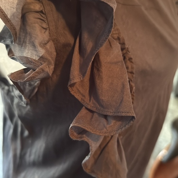 Veronica Beard‎ cotton ruffled tee navy L - Picture 3 of 7